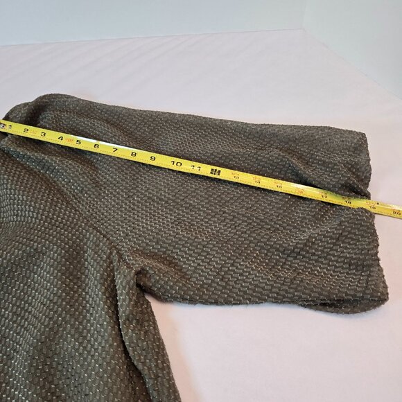 CALVIN KLEIN Women's Lantern Sleeve Clip Chiffon Blouse Sz: L   Green - Picture 11 of 13